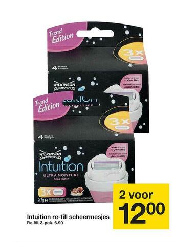 Zeeman Intuition Re-fill Scheermesjes aanbieding