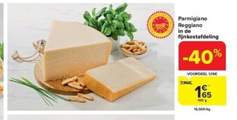 Carrefour Parmigiano reggiano in de fi jnkostafdeling aanbieding