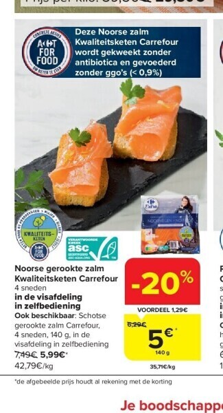 Carrefour Noorse gerookte zalm kwaliteitsketen carrefour aanbieding