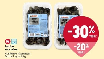 Delhaize Jumbo mosselen Combineer & profiteer Schaal 1 kg of 2 kg aanbieding