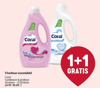 Delhaize Vloeibaar wasmiddel Coral Combineer & profiteer 26 doses aanbieding