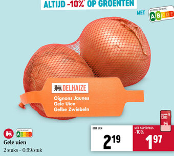 Delhaize Gele uien aanbieding