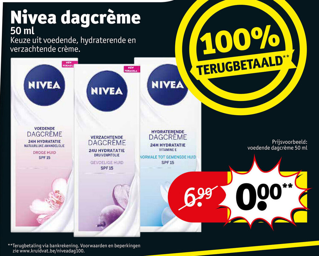 Nivea dagcrème 50ml promotie bij Kruidvat