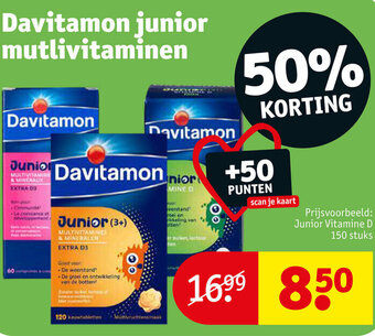 Kruidvat Davitamon junior mutlivitaminen aanbieding