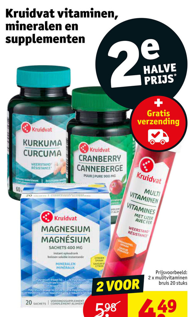 Kruidvat vitaminen, mineralen en supplementen promotie bij Kruidvat