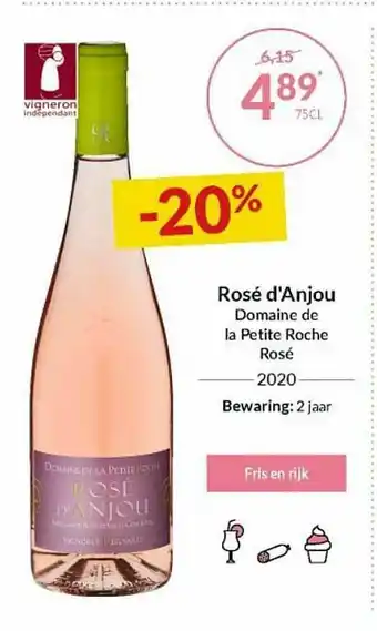 Intermarché Rosè D'anjou Domaine De La Pettite Roche Rosè aanbieding