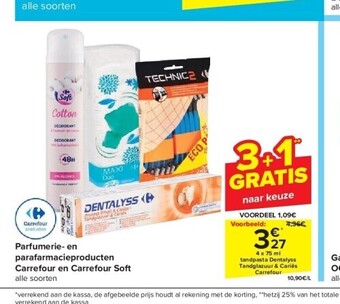 Carrefour Parfumerie- en parafarmacieproducten carrefour en carrefour soft aanbieding
