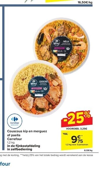 Carrefour Couscous kip en merguez of paella carrefour aanbieding