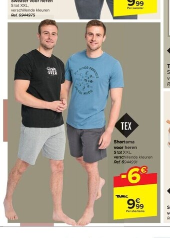 Carrefour Shortama voor heren aanbieding