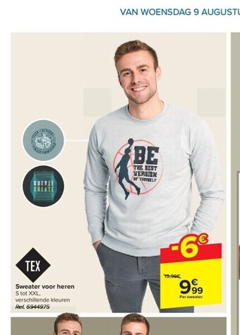 Carrefour Sweater voor heren aanbieding