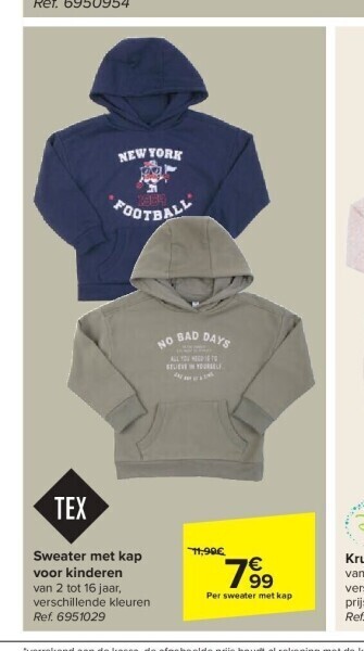 Carrefour Sweater met kap voor kinderen aanbieding