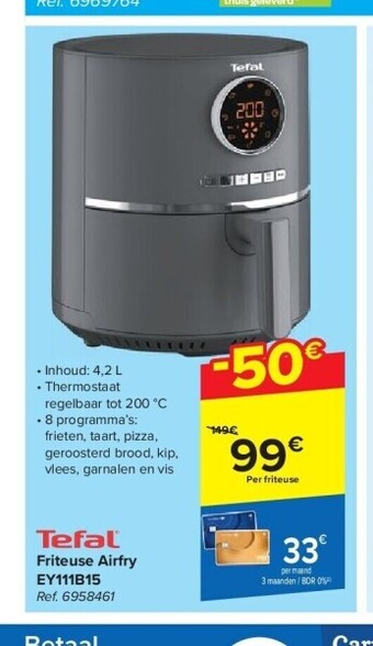 Carrefour Friteuse airfry ey111b15 aanbieding