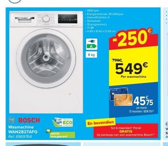 Carrefour Wasmachine wan2827afg aanbieding