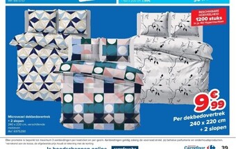 Carrefour Microvezel dekbedovertrek + 2 slopen aanbieding