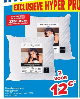 Carrefour Hoofdkussen met traagschuim aanbieding