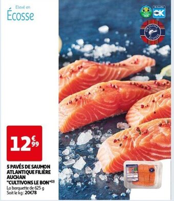 Auchan 5 PAVÉS DE SAUMON ATLANTIQUE FILIÈRE aanbieding