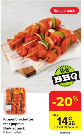 Kippenbrochettes met paprika