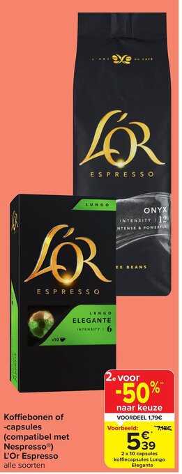 Koffiebonen of -capsules L'Or Espresso