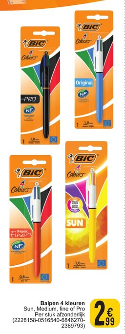 Cora Balpen 4 kleuren aanbieding