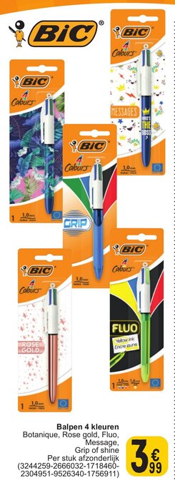 Cora Balpen 4 kleuren aanbieding