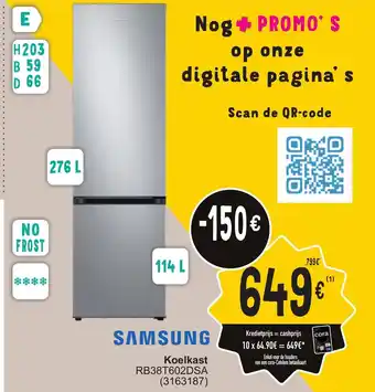 Cora Koelkast RB38T602DSA aanbieding