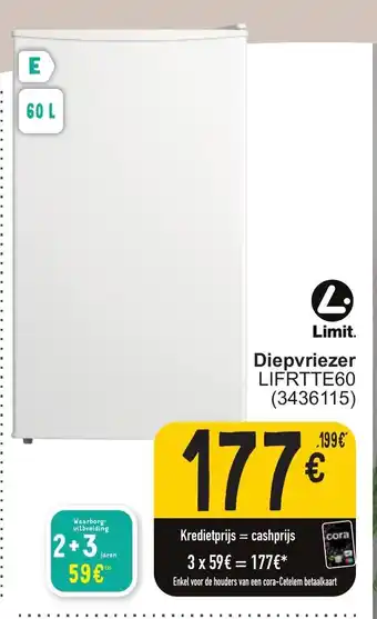 Cora Limit Diepvriezer LIFRTTE60 aanbieding