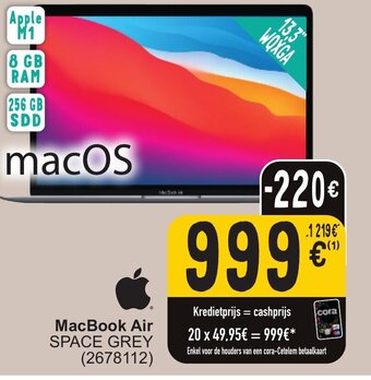 Cora MacBook Air SPACE GREY aanbieding