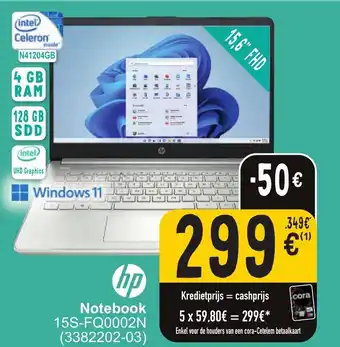 Cora Hp Notebook 15S-FQ0002N (3382202-03) aanbieding