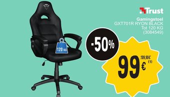 Cora Trust Gamingstoel GXT701R RYON BLACK aanbieding