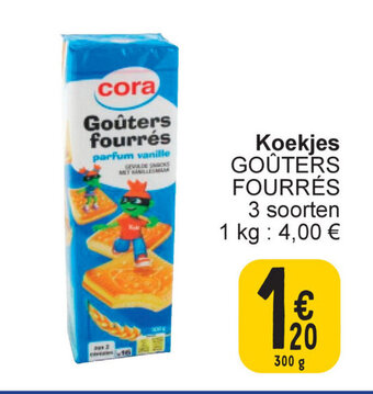 Cora Koekjes GOÛTERS FOURRÉS 300g aanbieding