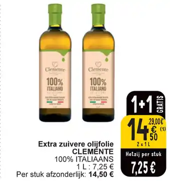 Cora CLEMENTE Extra zuivere olijfolie 100% ITALIAANS 2 x 1L aanbieding