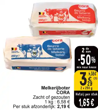 Cora Melkerijboter CORA Zacht of gezouten 2 x 250g aanbieding