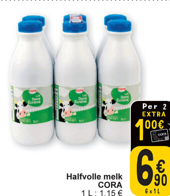 Cora Halfvolle melk CORA 6 x 1L aanbieding