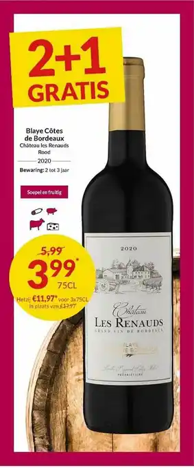 Intermarché Blaye Côtes De Bordeaux 1+1 Gratis aanbieding