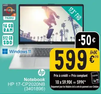 Cora hp Notebook HP 17-CP2020NB aanbieding