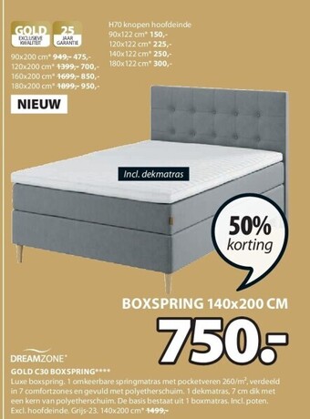 Jysk Gold c30 boxspring aanbieding