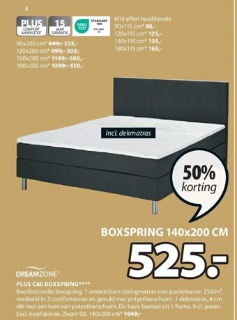 Jysk Plus c60 boxspring aanbieding