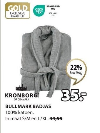 Jysk Bullmark badjas aanbieding