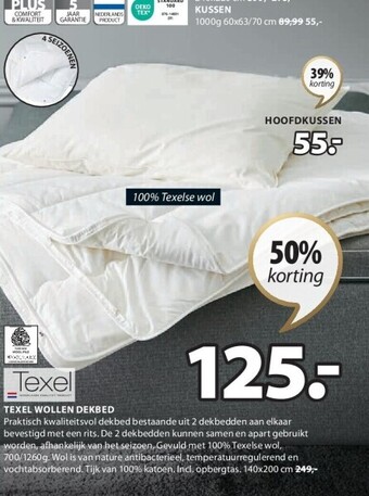 Jysk Texel wollen dekbed aanbieding