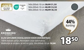Jysk Elin satijnen hoeslaken voor dekmatras aanbieding