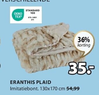 Jysk Eranthis plaid aanbieding