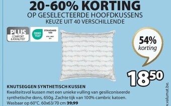 Jysk Knutseggen synthetisch kussen aanbieding