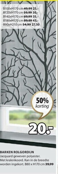 Jysk Barken rolgordijn aanbieding