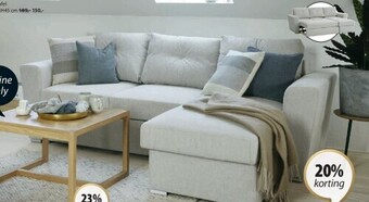 Jysk Vejlby bedbank met chaise longue aanbieding