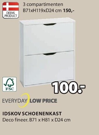 Jysk Idskov schoenenkast aanbieding