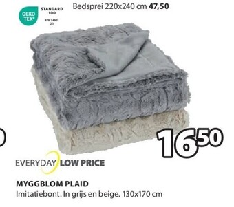 Jysk Myggblom plaid aanbieding
