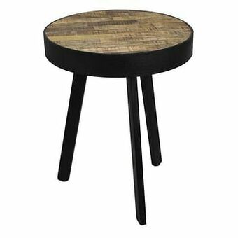 HSM Collection bijzettafel Montreal - naturel/zwart - Ø43x55 cm - Leen Bakker