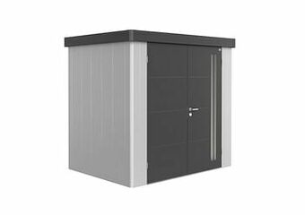 Brico Biohort berging Neo GR2 dubbele deur zilver/donkergrijs 180x236cm aanbieding