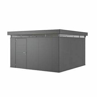 Brico Biohort tuinhuis CasaNova 400x400cm donkergrijs metallic deur links aanbieding