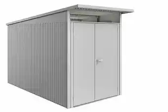 Brico Biohort berging AvantGarde A4 met dubbele deur zilver 180x380cm aanbieding